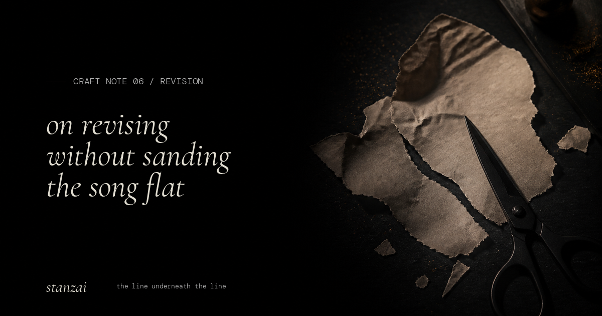 On revising without sanding the song flat craft note image