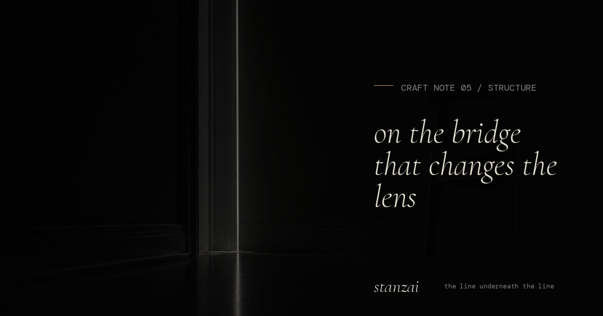 On the bridge that changes the lens craft note image